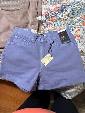 Levi's Lavender High-Rise Denim Shorts